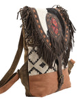 OHLAY KB391 Backpack Upcycled Wool Upcycled Canvas Hair-On Genuine Leather women bag western handbag purse