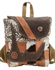 OHLAY KB392 Backpack Upcycled Canvas Hair-On Genuine Leather women bag western handbag purse