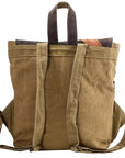 OHLAY KB392 Backpack Upcycled Canvas Hair-On Genuine Leather women bag western handbag purse
