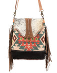 OHLAY MESSENGER Upcycled Wool Upcycled Canvas Hair-on Genuine Leather women bag western handbag purse
