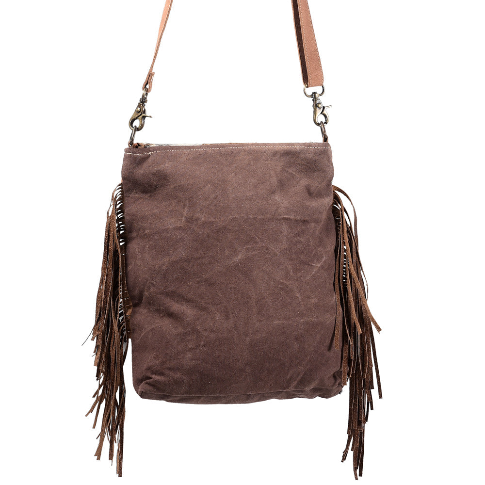 OHLAY MESSENGER Upcycled Wool Upcycled Canvas Hair-on Genuine Leather women bag western handbag purse