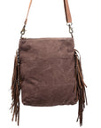 OHLAY MESSENGER Upcycled Wool Upcycled Canvas Hair-on Genuine Leather women bag western handbag purse