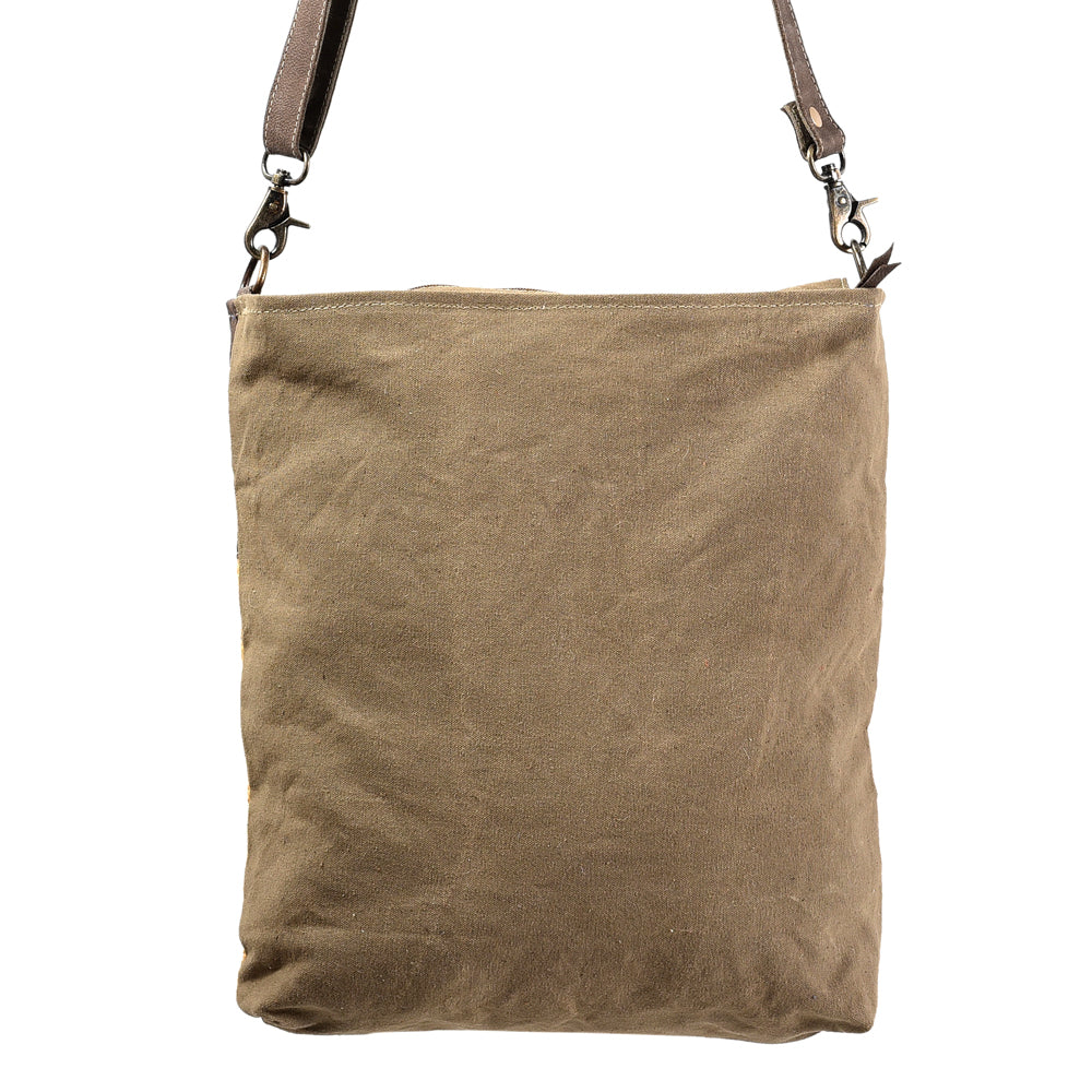 OHLAY MESSENGER Upcycled Wool Upcycled Canvas  Genuine Leather women bag western handbag purse