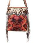 OHLAY MESSENGER Upcycled Wool Upcycled Canvas Hair-on Genuine Leather women bag western handbag purse