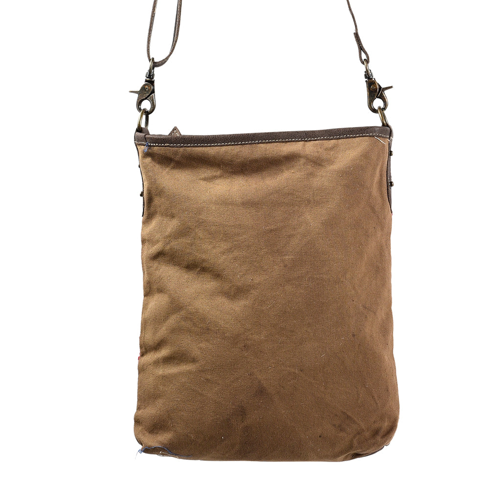 OHLAY MESSENGER Upcycled Wool Upcycled Canvas  Genuine Leather women bag western handbag purse