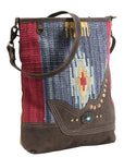 OHLAY MESSENGER Upcycled Wool Upcycled Canvas  Genuine Leather women bag western handbag purse