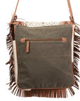 OHLAY MESSENGER Upcycled Wool Upcycled Canvas Hair-on Genuine Leather women bag western handbag purse