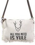 OHLAY KB407 Cross Body Upcycled Canvas Genuine Leather women bag western handbag purse
