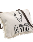 OHLAY KB407 Cross Body Upcycled Canvas Genuine Leather women bag western handbag purse