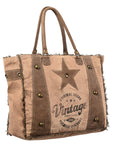 OHLAY KB408 TOTE Upcycled Canvas Genuine Leather women bag western handbag purse