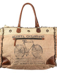 OHLAY KB409 TOTE Upcycled Canvas Genuine Leather women bag western handbag purse