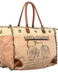 OHLAY KB409 TOTE Upcycled Canvas Genuine Leather women bag western handbag purse
