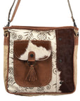 OHLAY MESSENGER Upcycled Wool Upcycled Canvas Hair-on Genuine Leather women bag western handbag purse