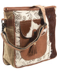 OHLAY MESSENGER Upcycled Wool Upcycled Canvas Hair-on Genuine Leather women bag western handbag purse