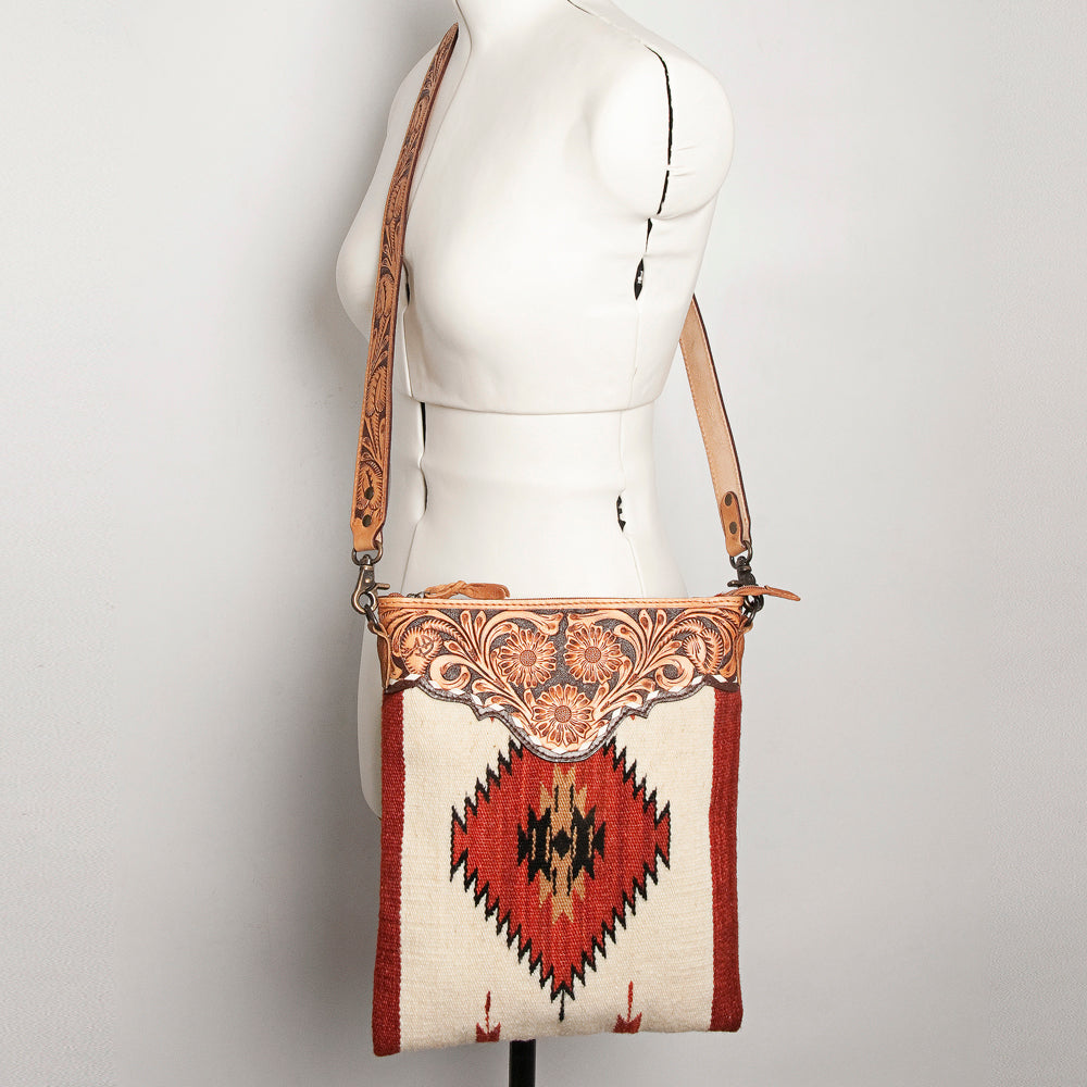 American Darling Hand Tooled Saddle Blanket Genuine Leather Women Bag Western Handbag Purse