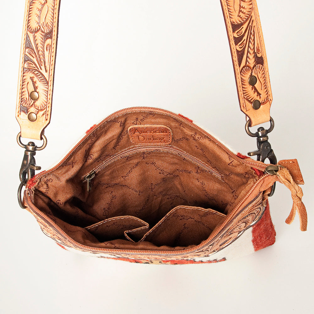 American Darling Hand Tooled Saddle Blanket Genuine Leather Women Bag Western Handbag Purse
