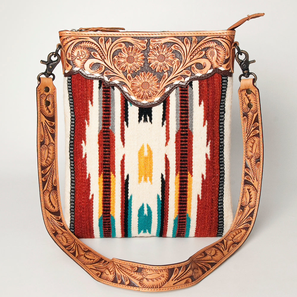 American Darling Hand Tooled Saddle Blanket Genuine Leather Women Bag Western Handbag Purse