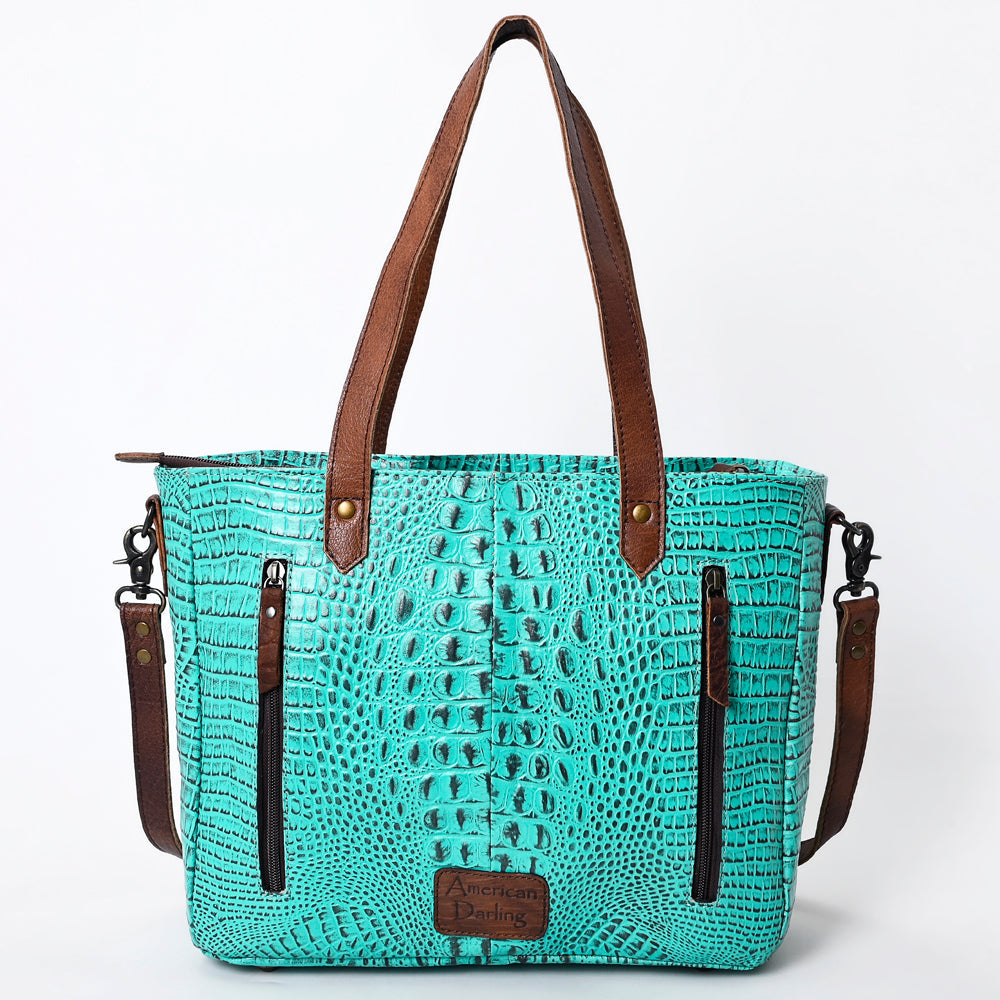American Darling Crocodile Embossed Genuine Leather Women Bag Western Handbag Purse