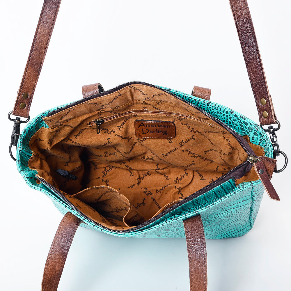 American Darling Crocodile Embossed Genuine Leather Women Bag Western Handbag Purse