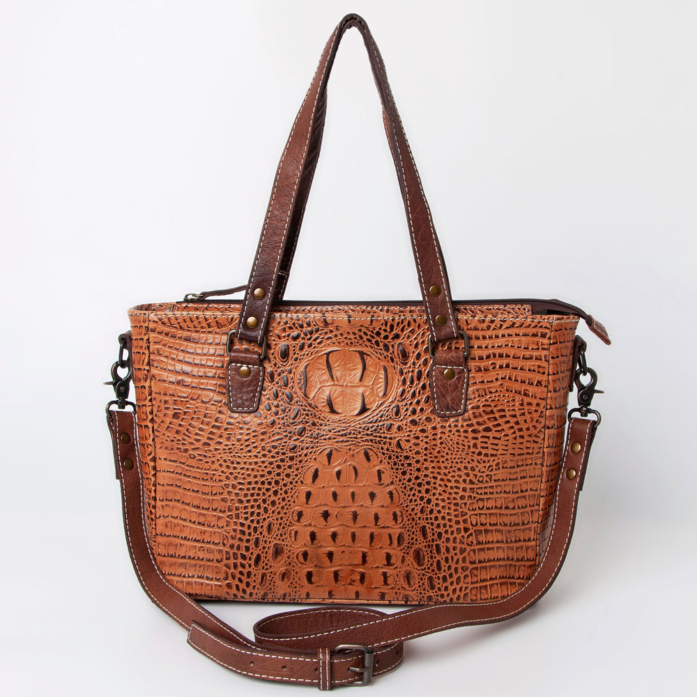 American Darling Crocodile Embossed Genuine Leather Women Bag Western Handbag Purse
