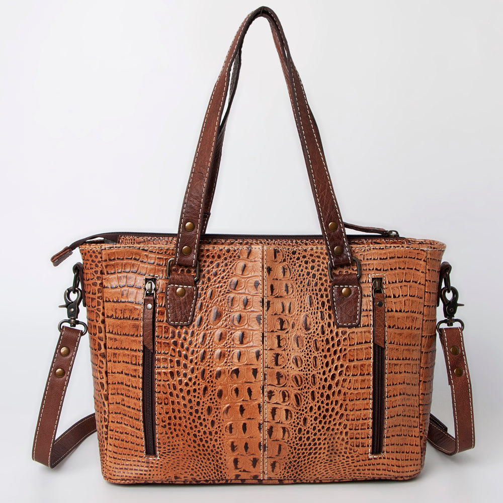 American Darling Crocodile Embossed Genuine Leather Women Bag Western Handbag Purse