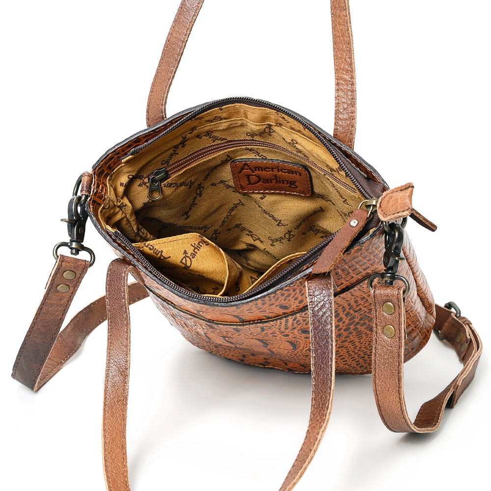 ADBG960 American Darling Crocodile Embossed Genuine Leather Women Bag Western Handbag Purse