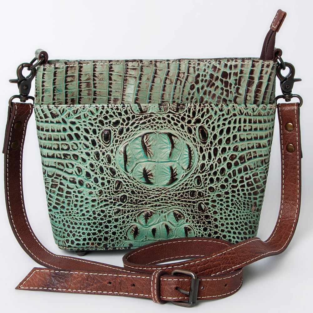 American Darling Crocodile Embossed Genuine Leather Women Bag Western Handbag Purse