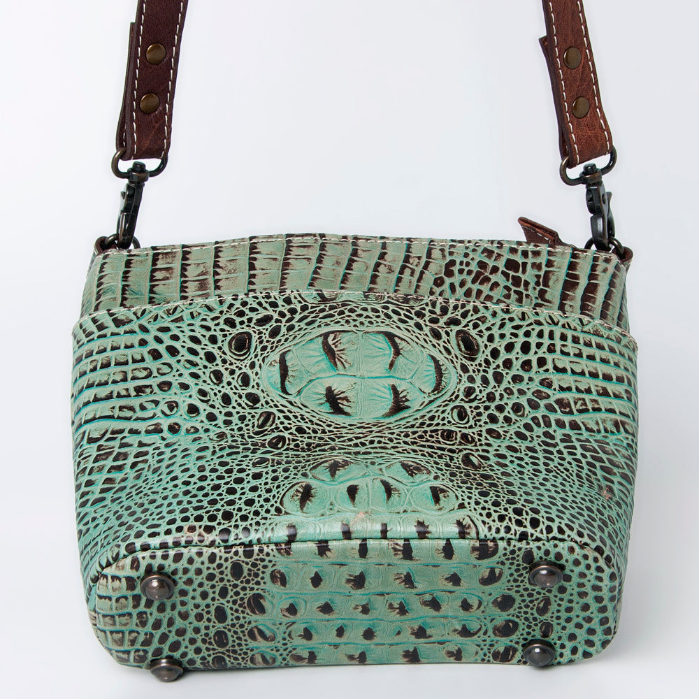 American Darling Crocodile Embossed Genuine Leather Women Bag Western Handbag Purse