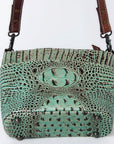 American Darling Crocodile Embossed Genuine Leather Women Bag Western Handbag Purse