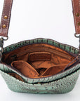 American Darling Crocodile Embossed Genuine Leather Women Bag Western Handbag Purse