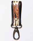 American Darling ADKR210B Hand Tooled Carved Genuine Leather Keyring