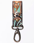 American Darling ADKR210E Hand Tooled Carved Genuine Leather Keyring