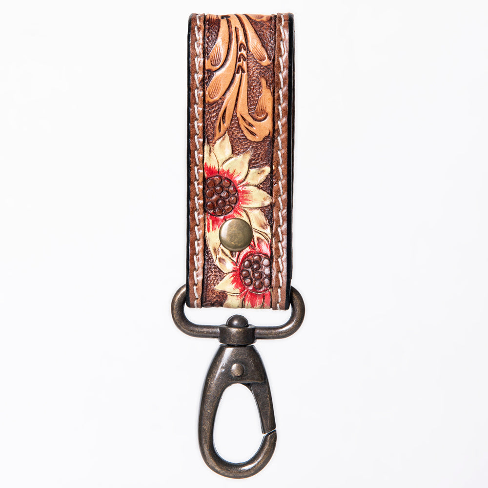 American Darling ADKR210G Hand Tooled Carved Genuine Leather Keyring