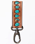 American Darling ADKR210L Hand Tooled Carved Genuine Leather Keyring