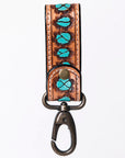 American Darling ADKR210L Hand Tooled Carved Genuine Leather Keyring