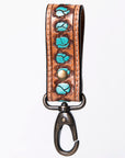 American Darling ADKR210L Hand Tooled Carved Genuine Leather Keyring