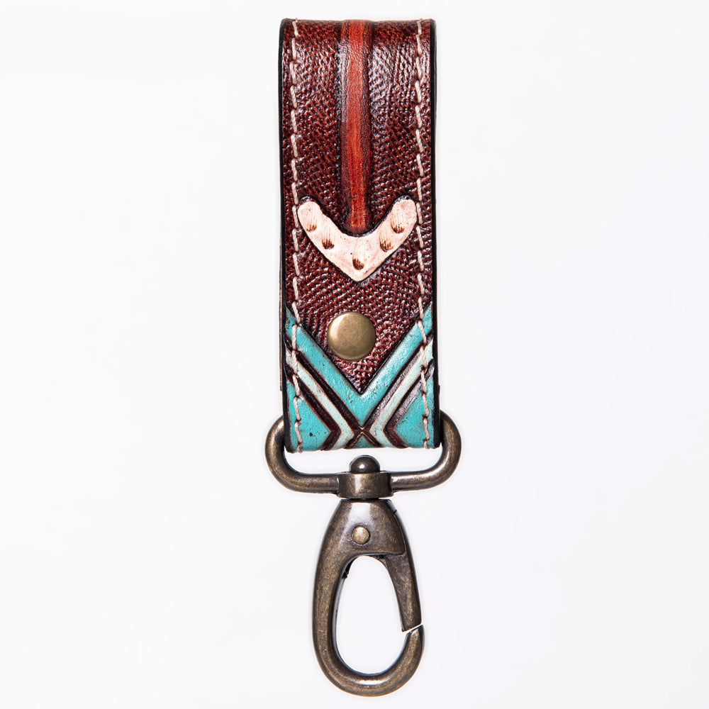 American Darling ADKR210N Hand Tooled Carved Genuine Leather Keyring