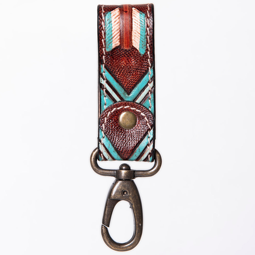 American Darling ADKR210N Hand Tooled Carved Genuine Leather Keyring