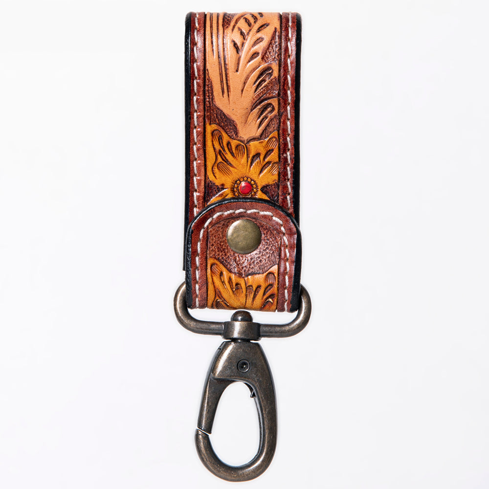 American Darling ADKR210P Hand Tooled Carved Genuine Leather Keyring