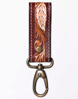 American Darling ADKR210R Hand Tooled Carved Genuine Leather Keyring