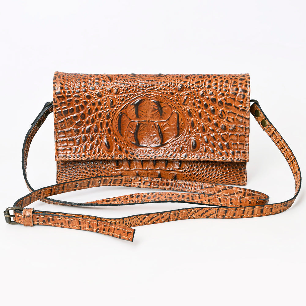 American Darling Crocodile Embossed Genuine Leather Women Bag Western Handbag Purse