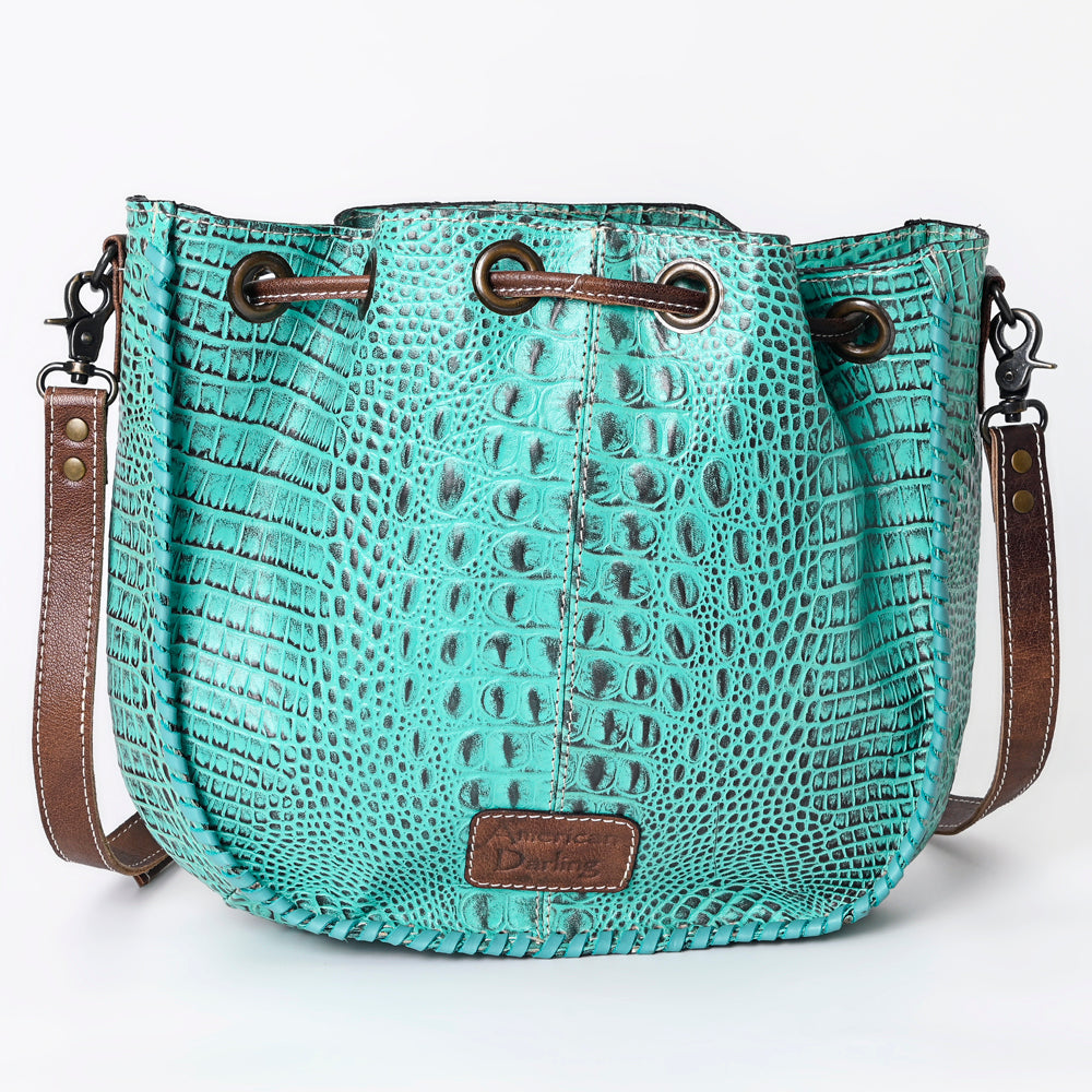 American Darling Crocodile Embossed Genuine Leather Women Bag Western Handbag Purse