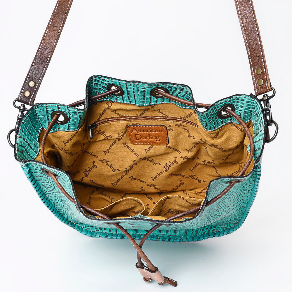 American Darling Crocodile Embossed Genuine Leather Women Bag Western Handbag Purse