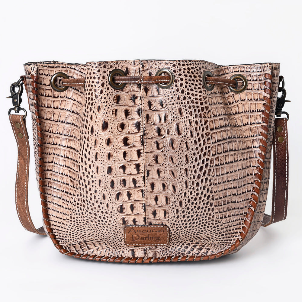 American Darling Crocodile Embossed Genuine Leather Women Bag Western Handbag Purse