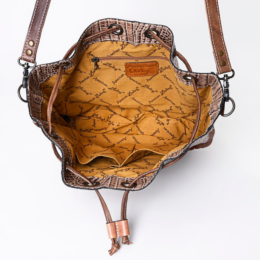 American Darling Crocodile Embossed Genuine Leather Women Bag Western Handbag Purse