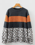 Leopard Patchwork Long Sleeve Top