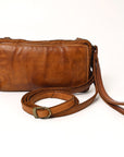 Spaghetti Western Swc448Tan Wallet Vintage Handmade Drum Dyed Genuine European Cowhide Leather Women Bag Western Handbag Purse