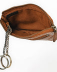 Spaghetti Western Swc436Tan Coin Purse Vintage Handmade Drum Dyed Genuine European Cowhide Leather Women Bag Western Handbag Purse