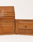 Spaghetti Western Swc450Tan Wallet Vintage Handmade Drum Dyed Genuine European Cowhide Leather Women Bag Western Handbag Purse