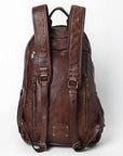 Spaghetti Western Swc414Brn Backpack Vintage Handmade Drum Dyed Genuine European Cowhide Leather Women Bag Western Handbag Purse